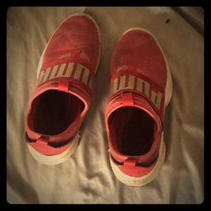 Pink puma shoes